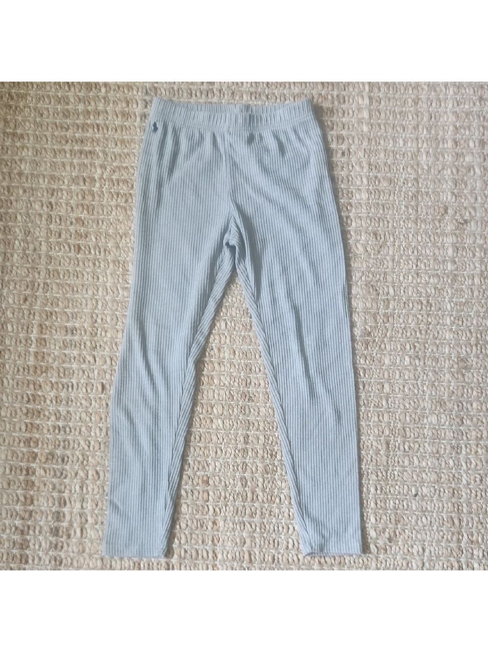 Polo Grey Ribbed Soft Comfy Sz Large Leggings Classic Casual